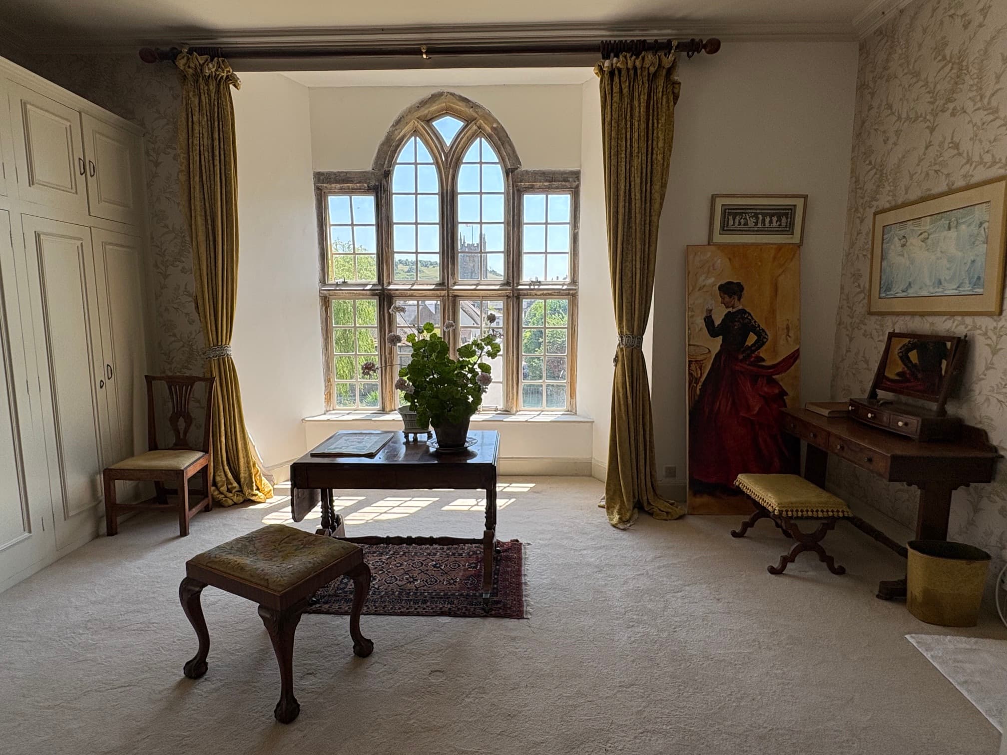 The Master en-suite bedroom in the house at Cerne Abbey, used to get ready on the day
