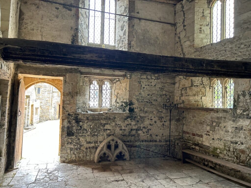 The historic courtyard at Cerne Abbey