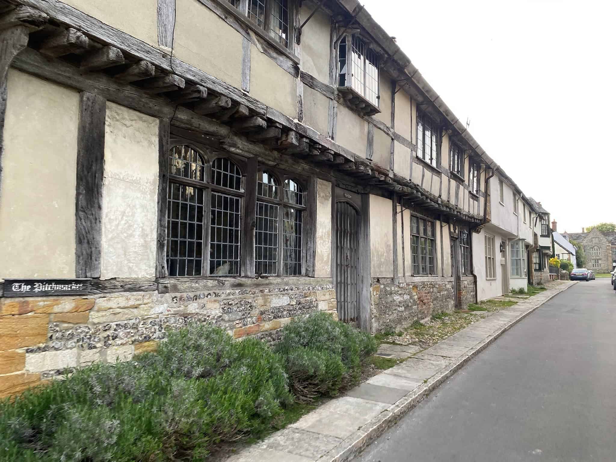 The Pitchmarket, a row of Tudor houses on Abbey Street in Cerne Abbas