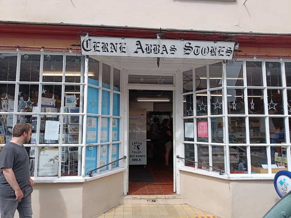 The shopfront of Cerne Abbas Stores, the village shop