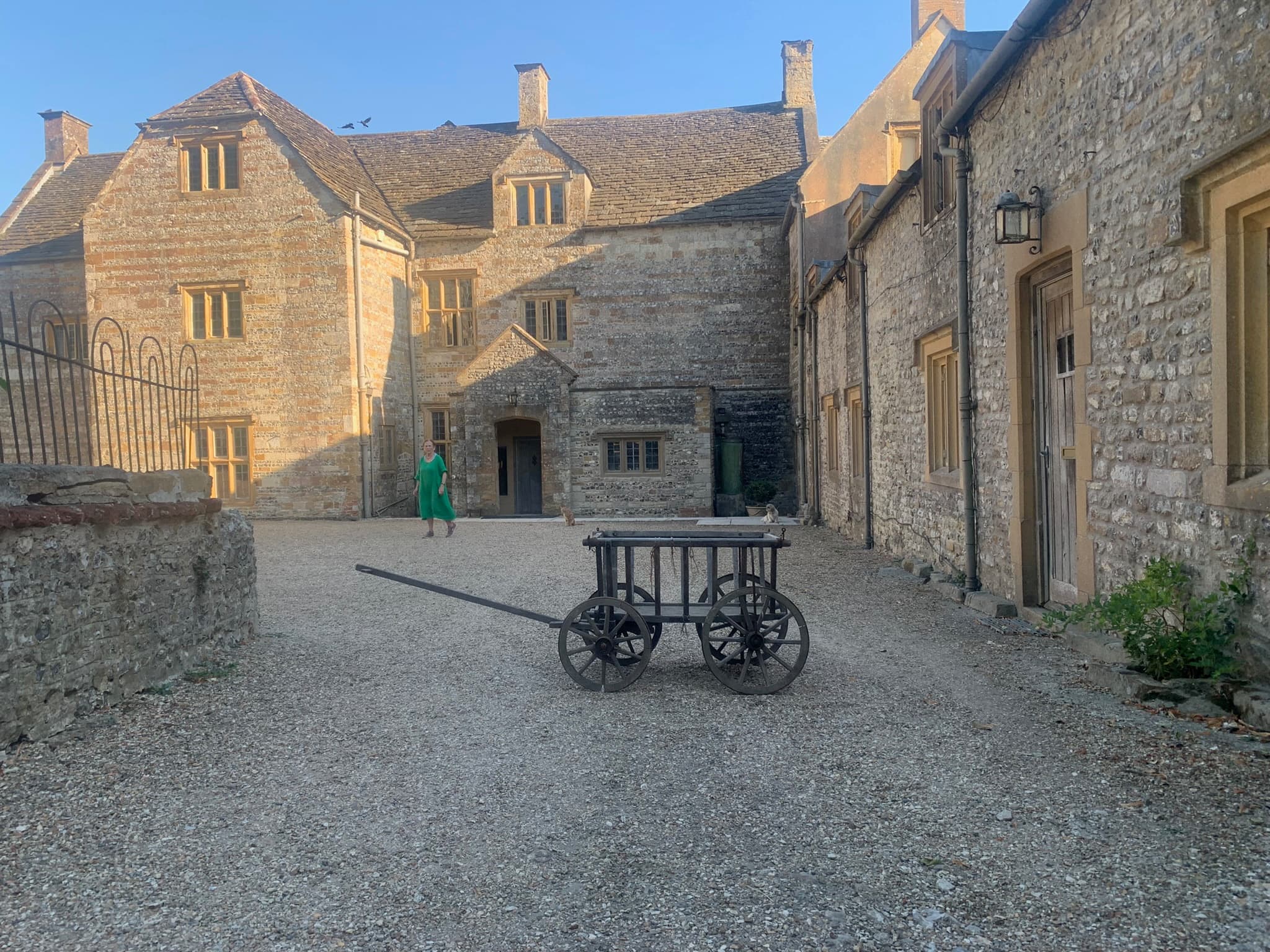 The Monument courtyard at Cerne Abbey, where refreshments are served